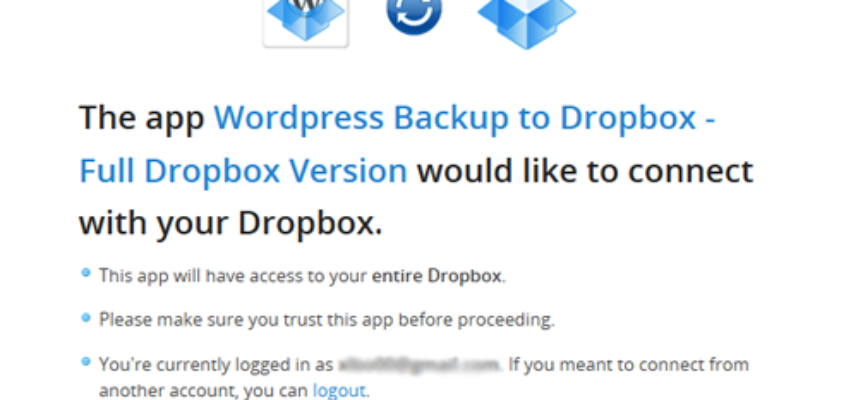 Запрос авторизации Dropbox